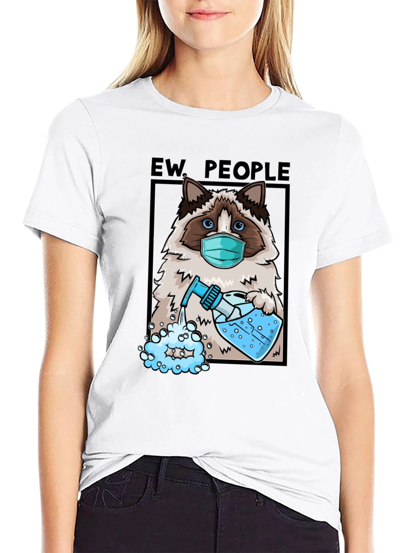 Black Ew People Cat T-Shirt view 9