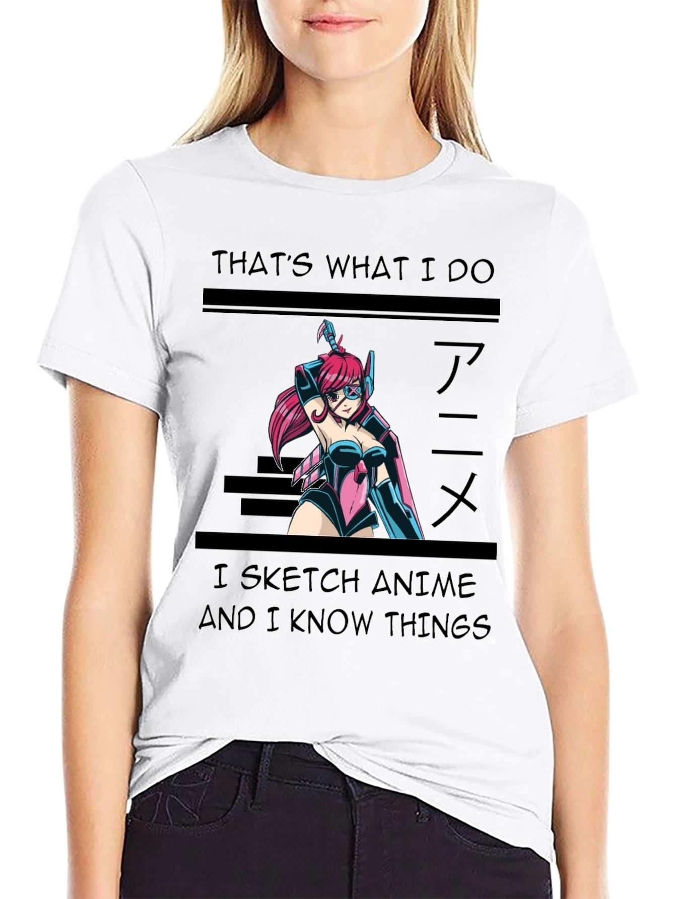 Black Anime Sketch T-Shirt - 'That's What I Do' view 9
