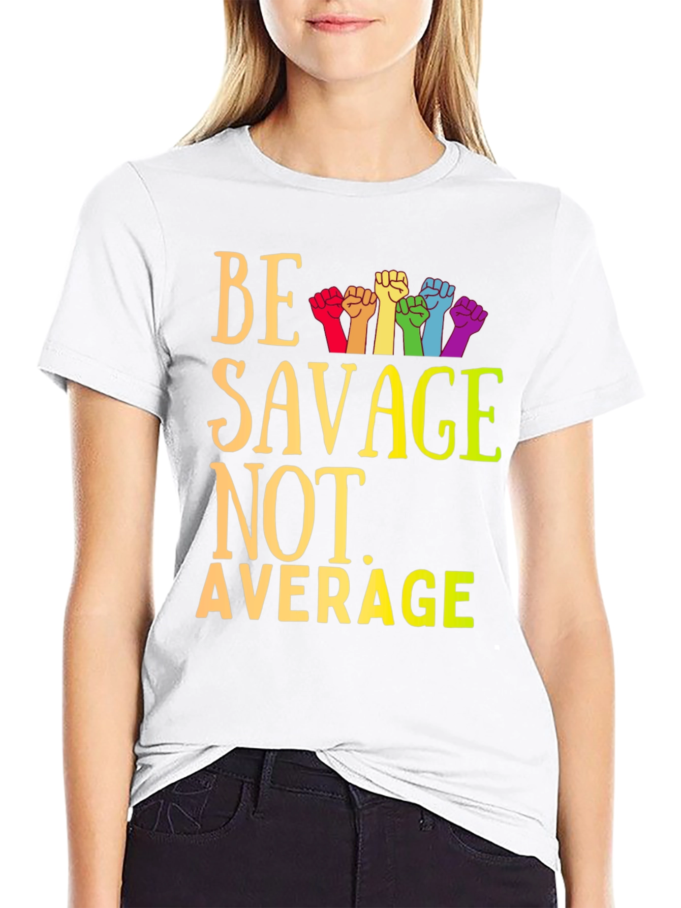 Black Be Savage Not Average Graphic Tee view 9