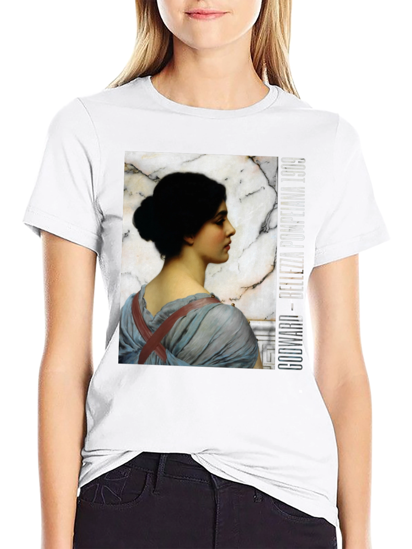 Black Godward Bellezza Pompeiana 1909 T-Shirt view 9