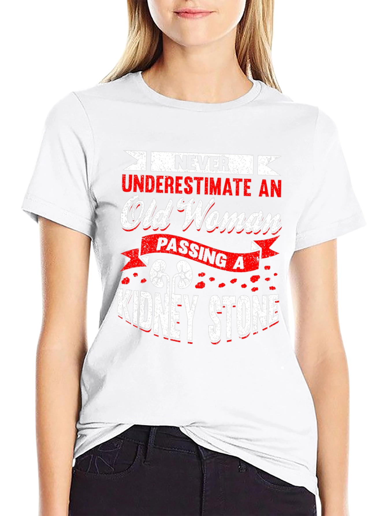 Black Never Underestimate Old Woman Kidney Stone T-Shirt view 9
