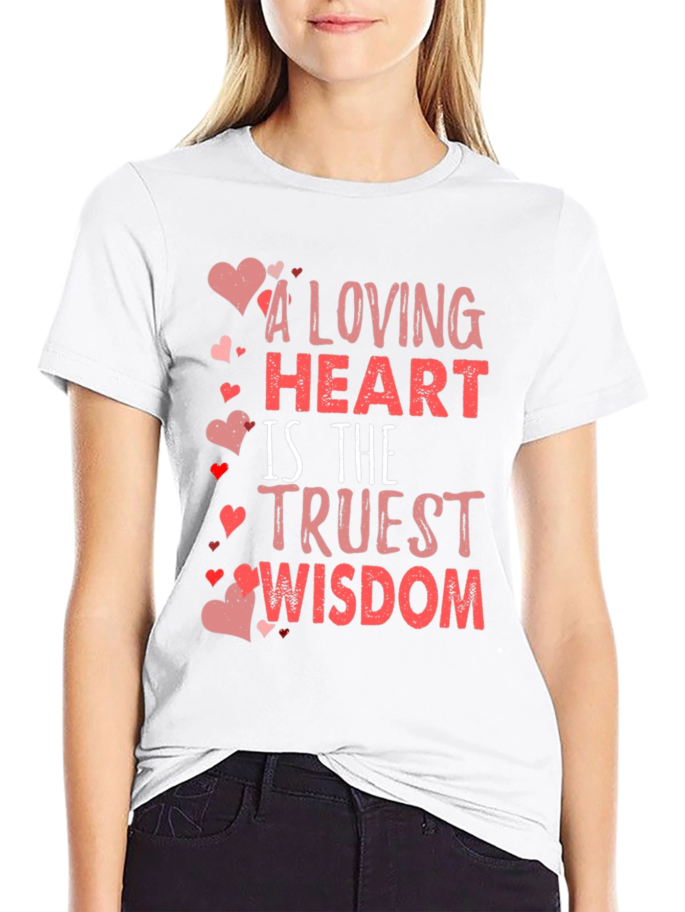 Black Loving Heart Wisdom Black T-Shirt view 9