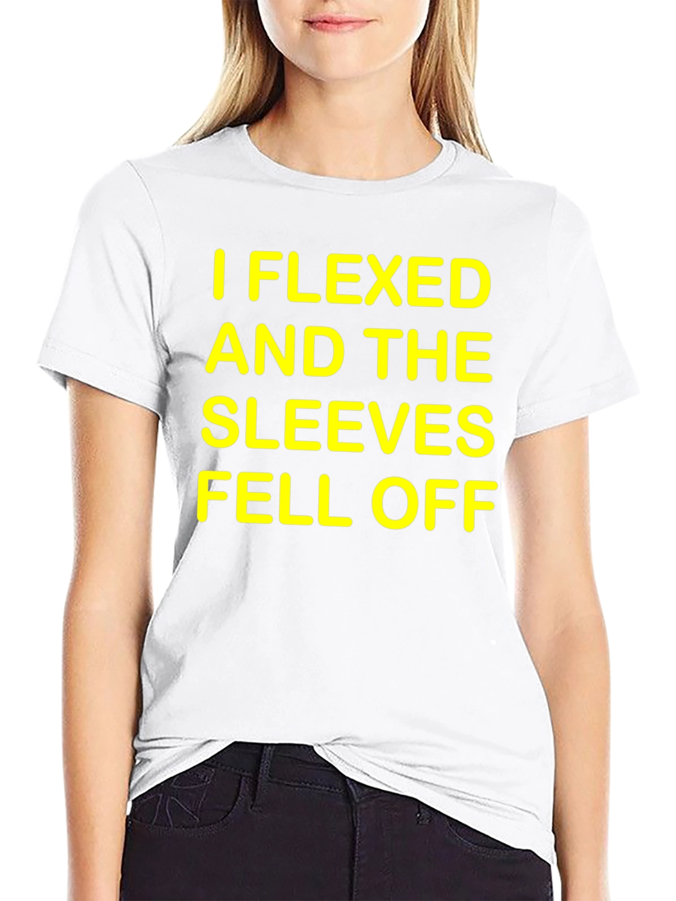 Black I Flexed and The Sleeves Fell Off Graphic T-Shirt view 9