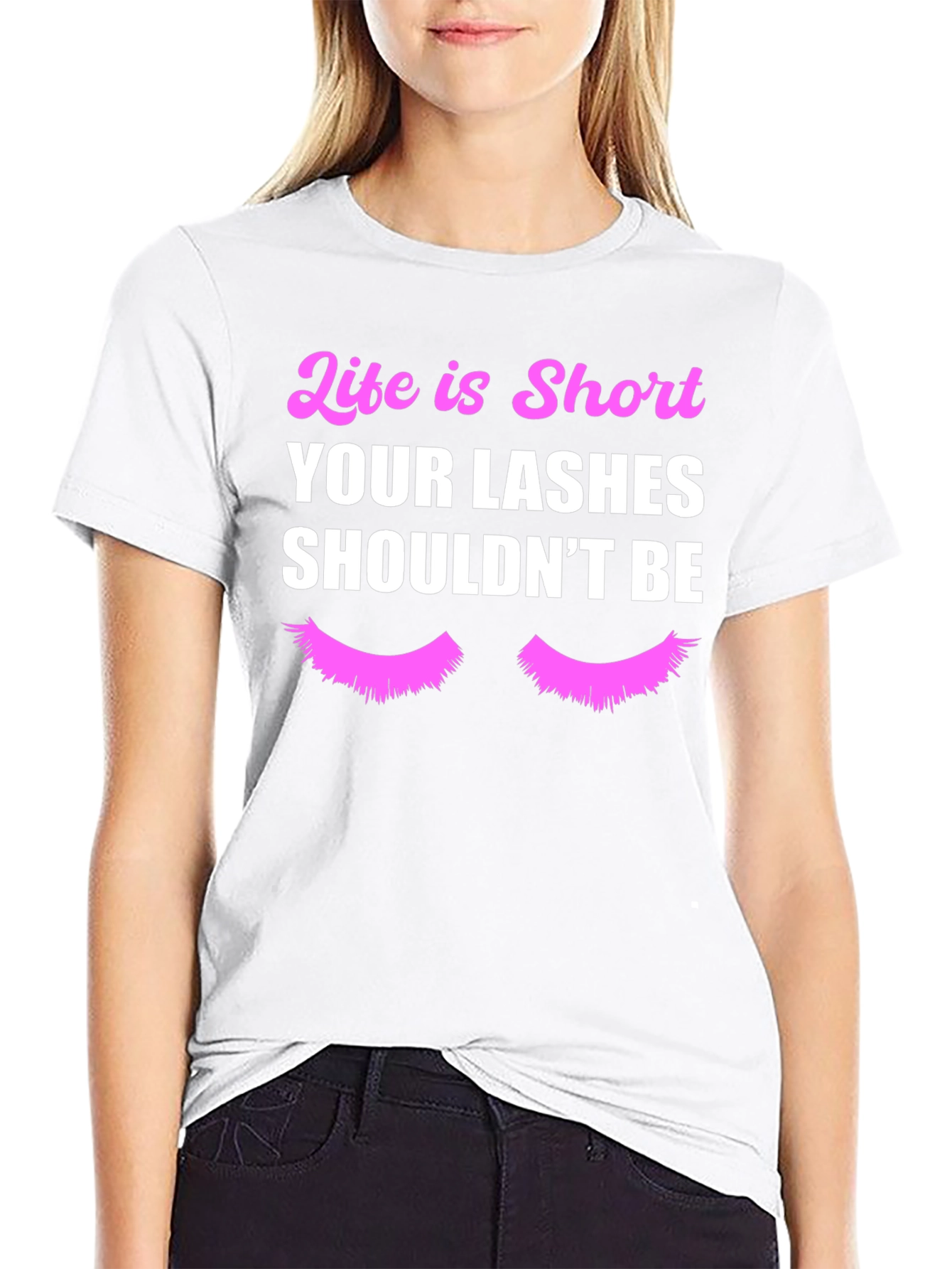 Black Life is Short Lashes T-Shirt view 9