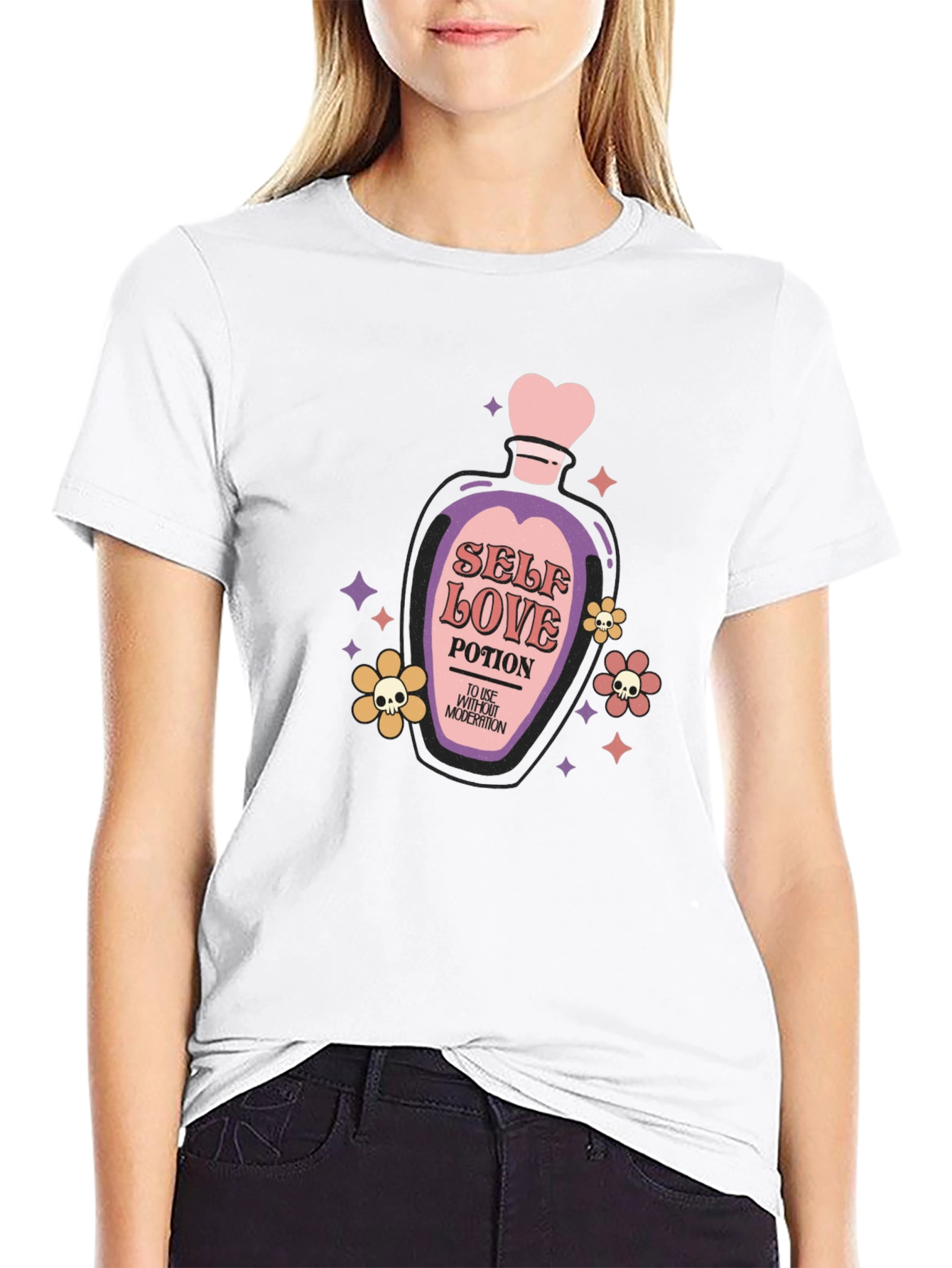 Black Self Love Potion Graphic Tee view 9