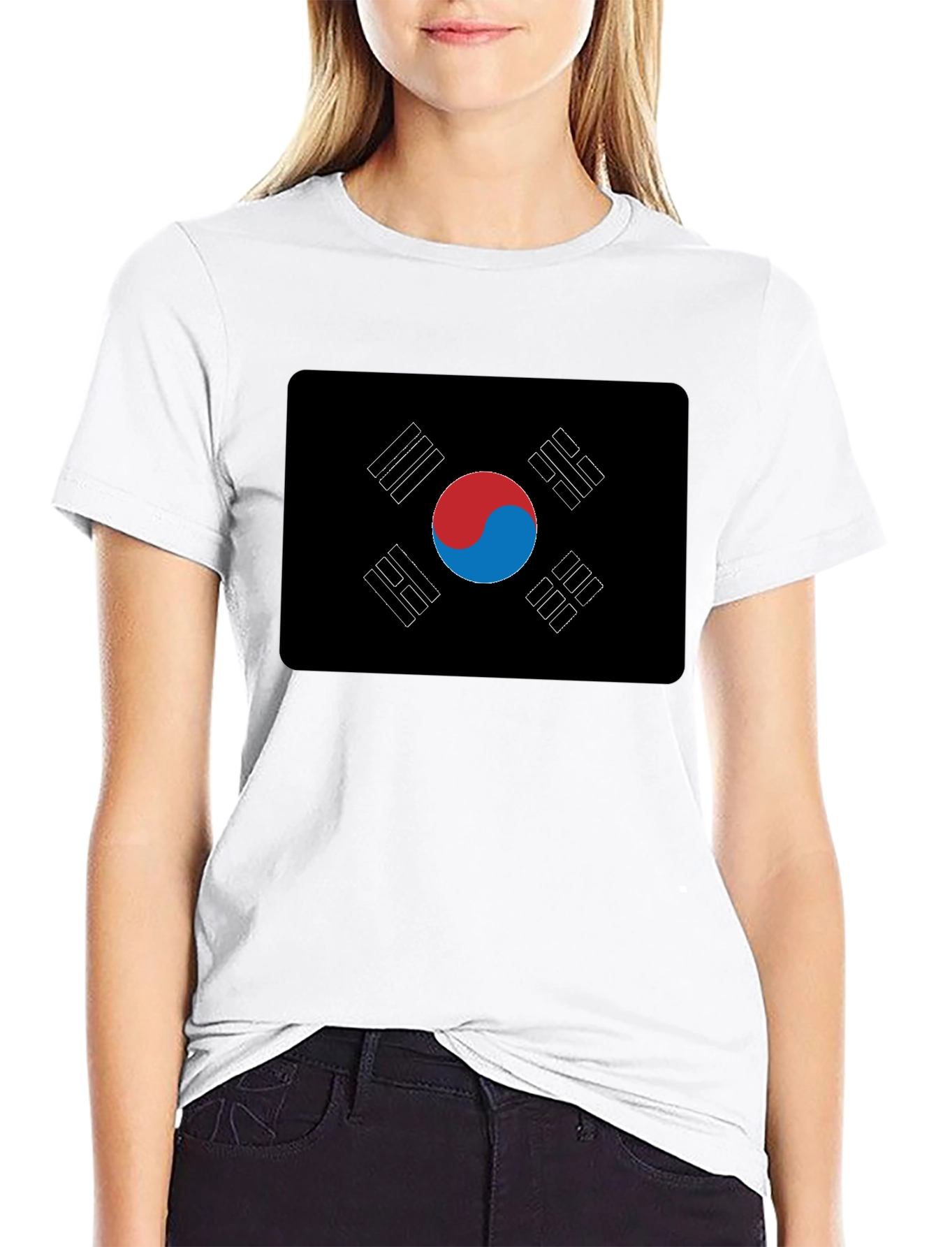 Black South Korea Flag T-Shirt - Patriotic Style view 9