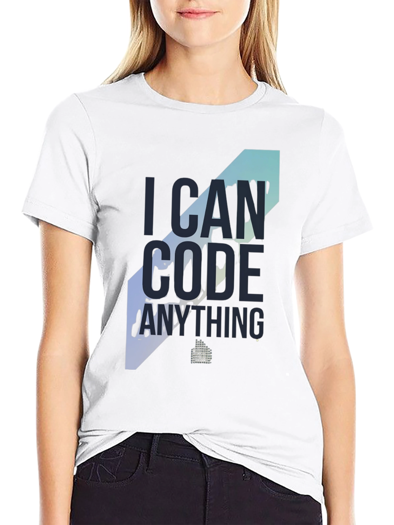 Black I Can Code Anything T-Shirt - Programmer Apparel view 9
