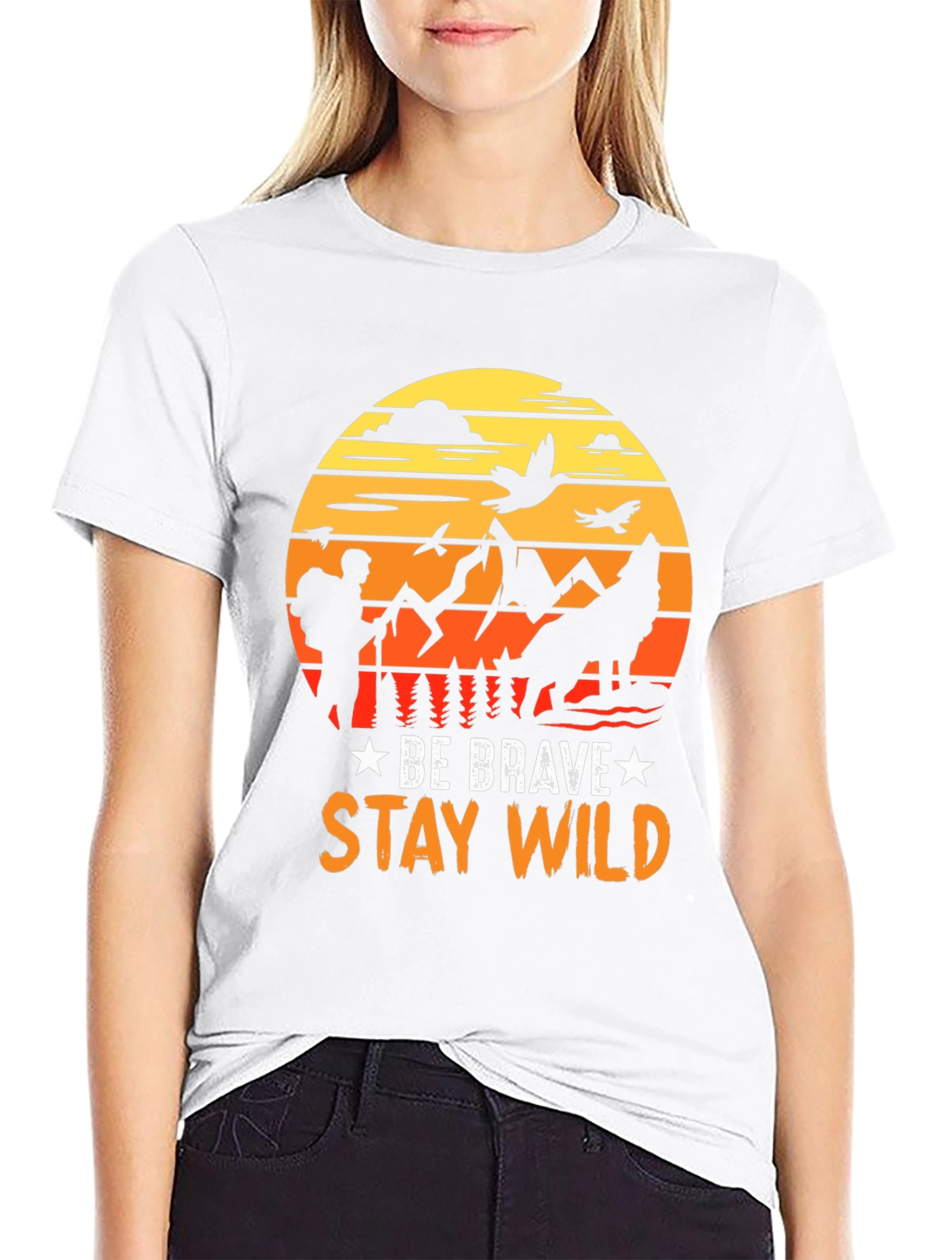 Black Be Brave Stay Wild Graphic Tee - Adventure T-Shirt view 9