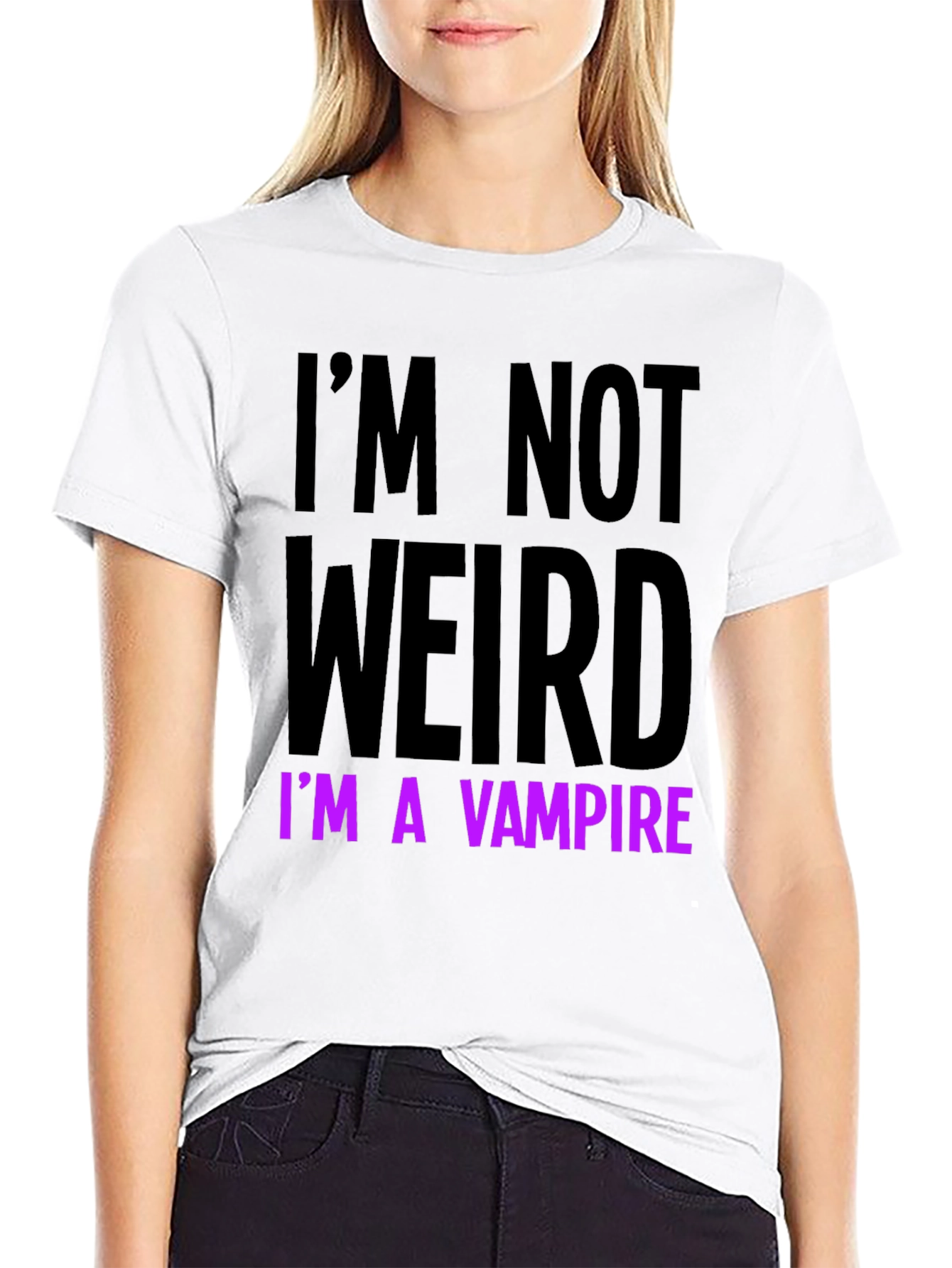 Black I'm Not Weird I'm A Vampire T-Shirt view 9