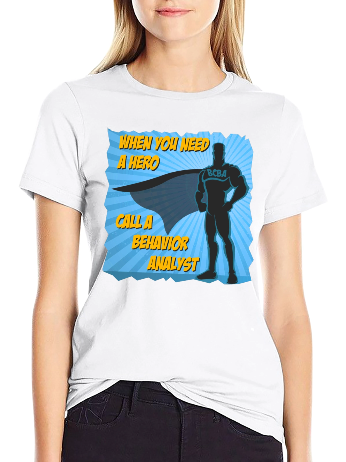 Black Behavior Analyst Hero T-Shirt view 9