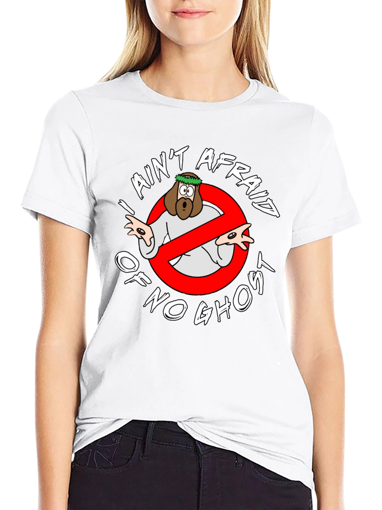 Black I Ain't Afraid of No Ghost T-Shirt view 9