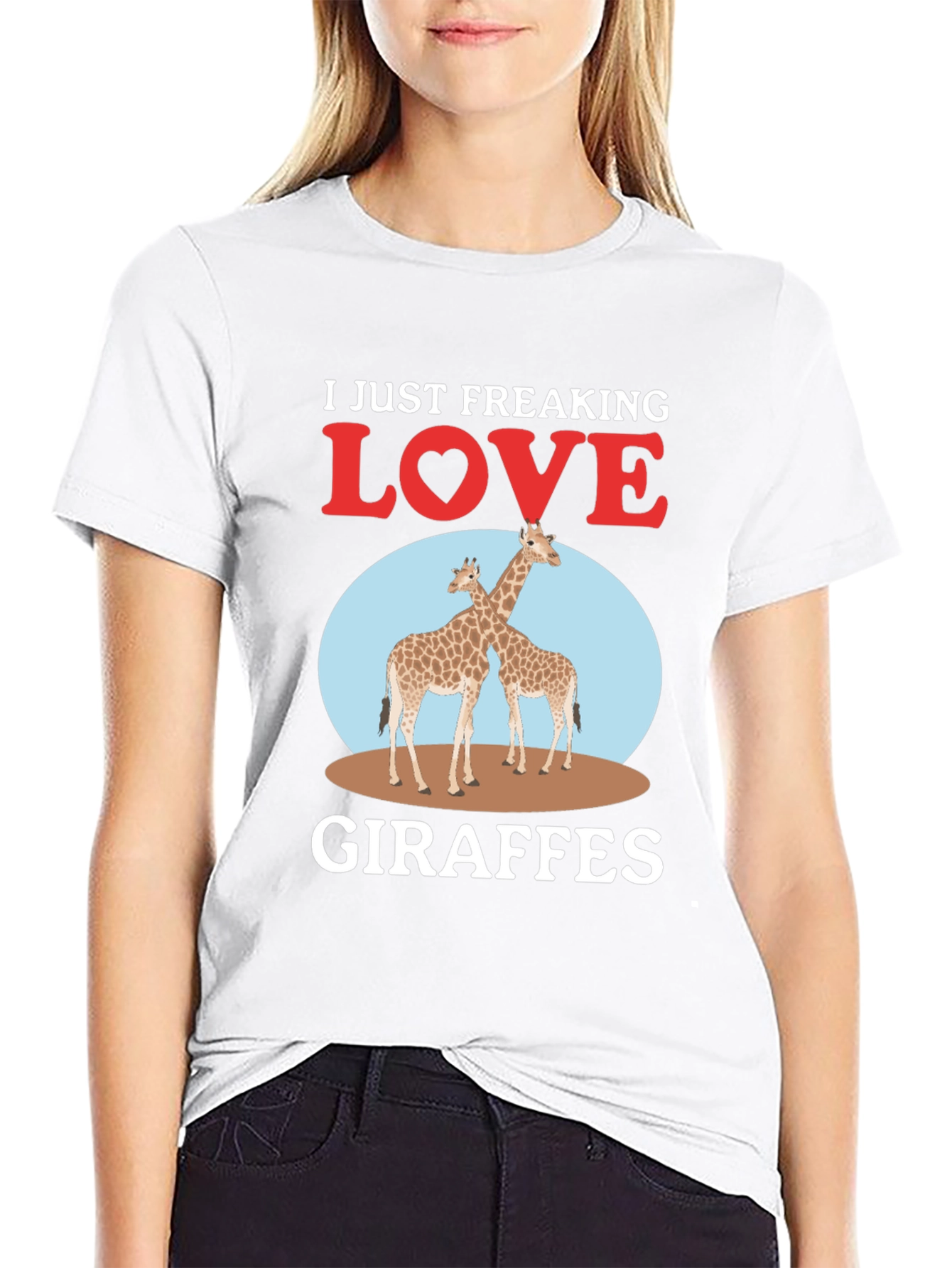 Black I Just Freaking Love Giraffes T-Shirt view 9