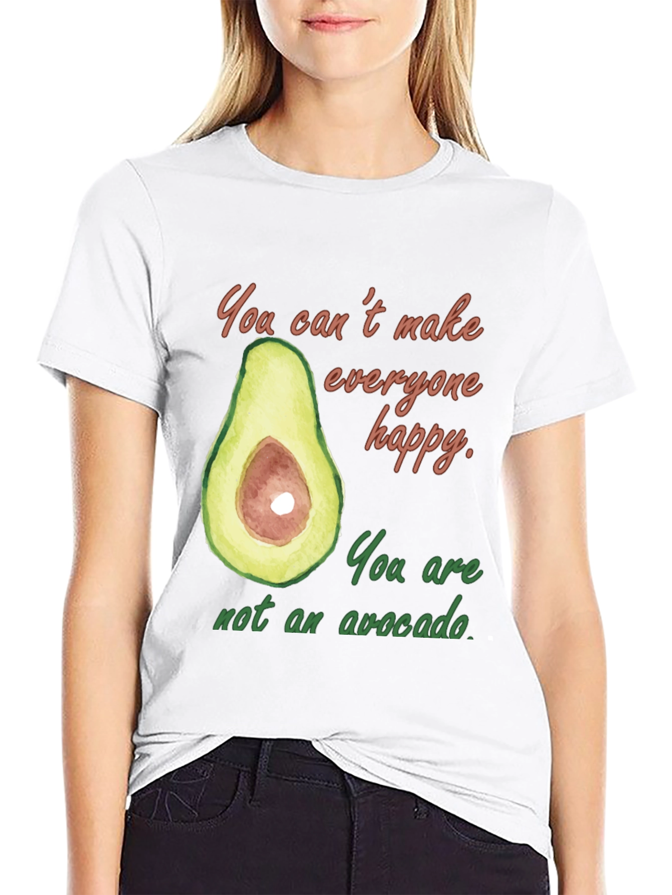 Black Funny Avocado Graphic T-Shirt - You Can't Make Everyone Happy view 9