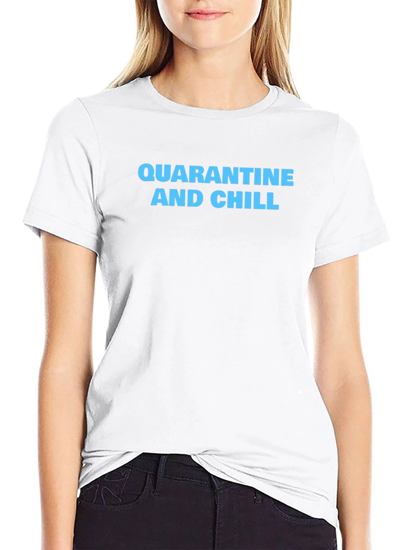Black Quarantine and Chill Black T-Shirt view 9