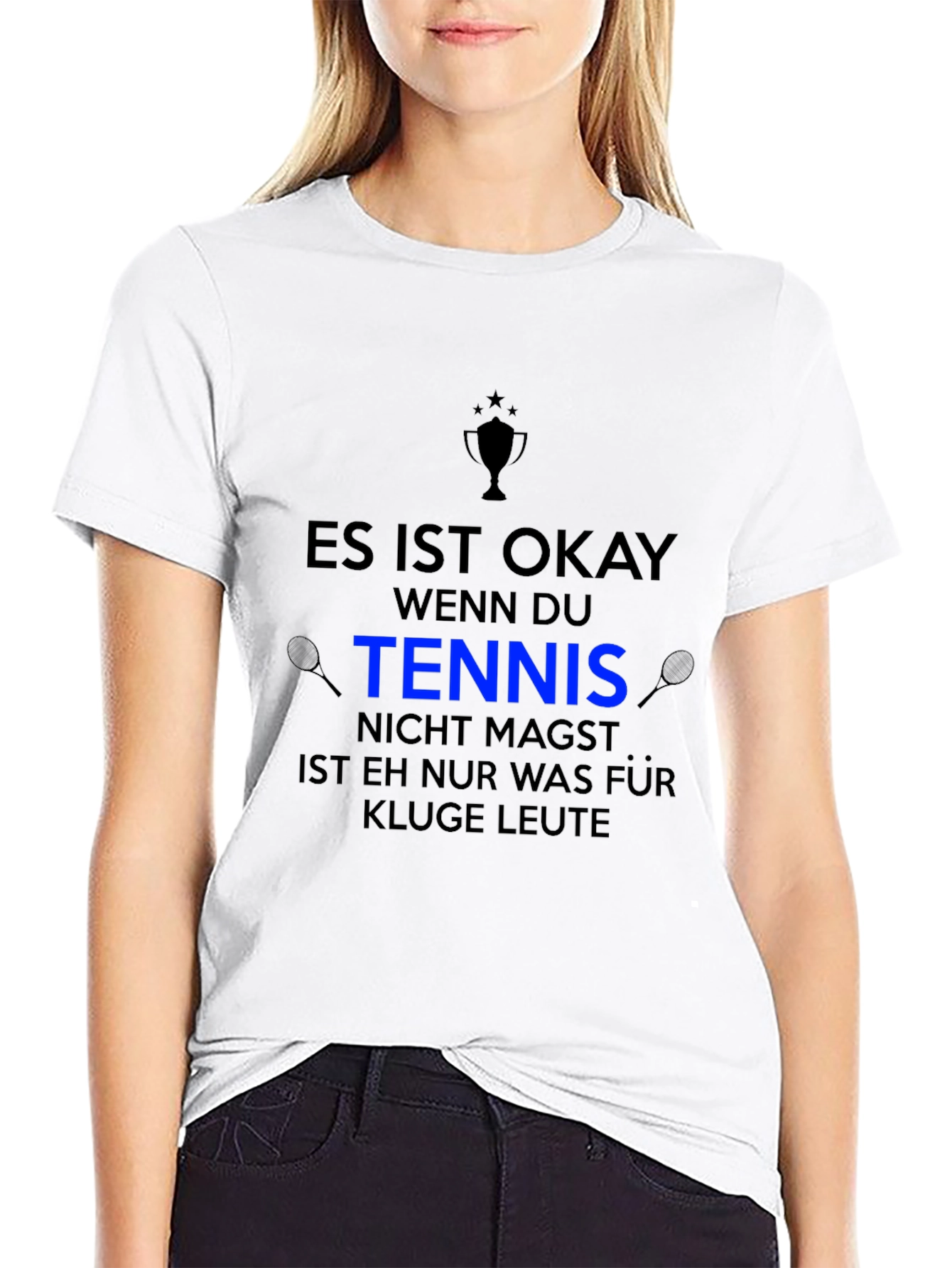 Black Funny Tennis T-Shirt - 'Es ist okay wenn du Tennis' view 9