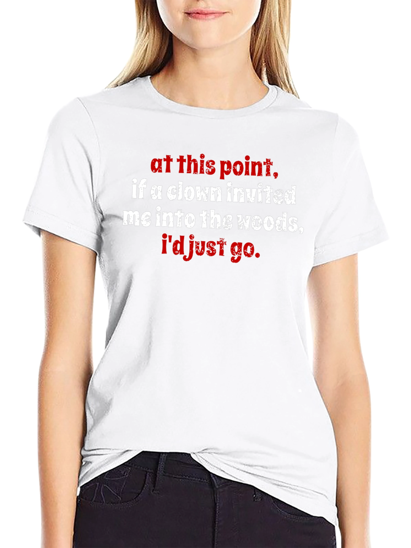 Black Clown Invited T-Shirt - "I'd Just Go" Funny Novelty Tee view 9