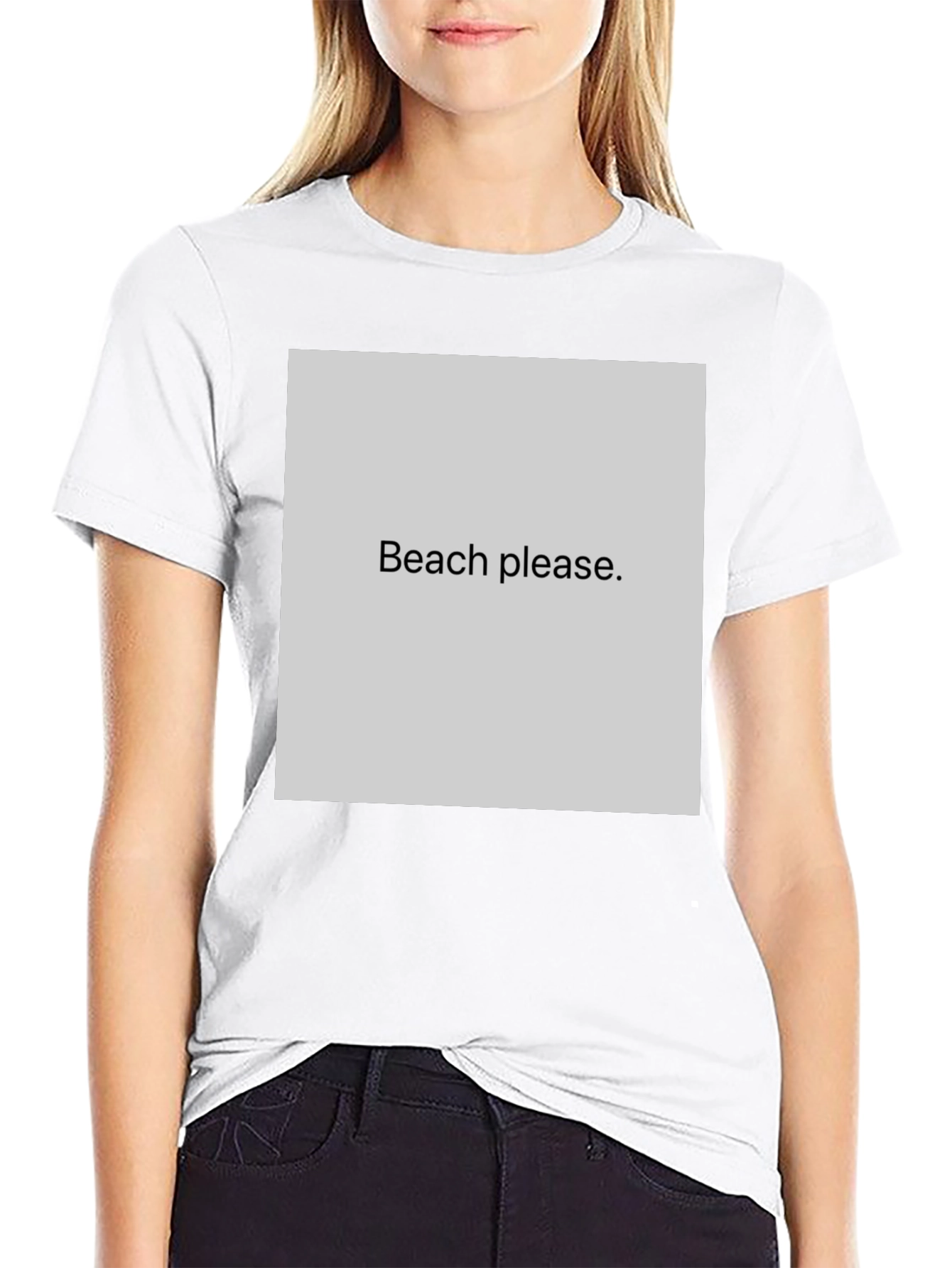 Black Beach Please Graphic Tee - Black Cotton T-Shirt view 9