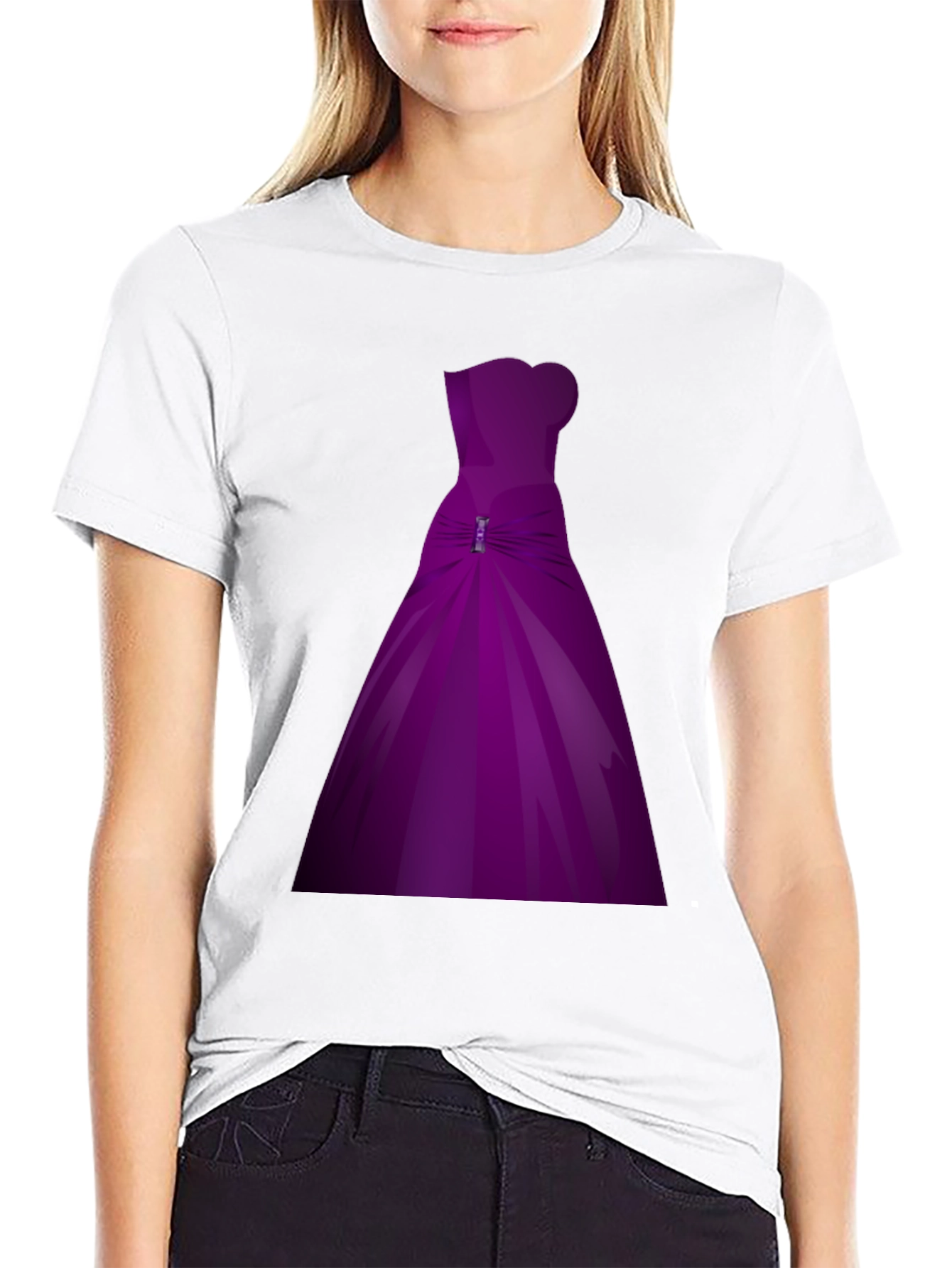 Black Purple Dress Graphic T-Shirt view 9