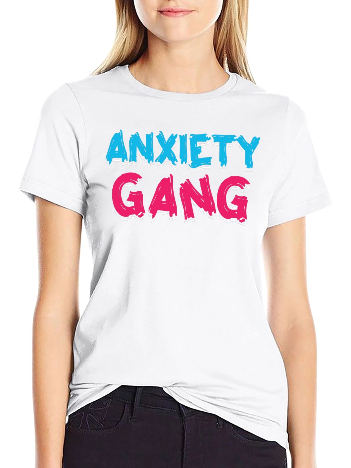 Black Anxiety Gang Graphic T-Shirt view 9
