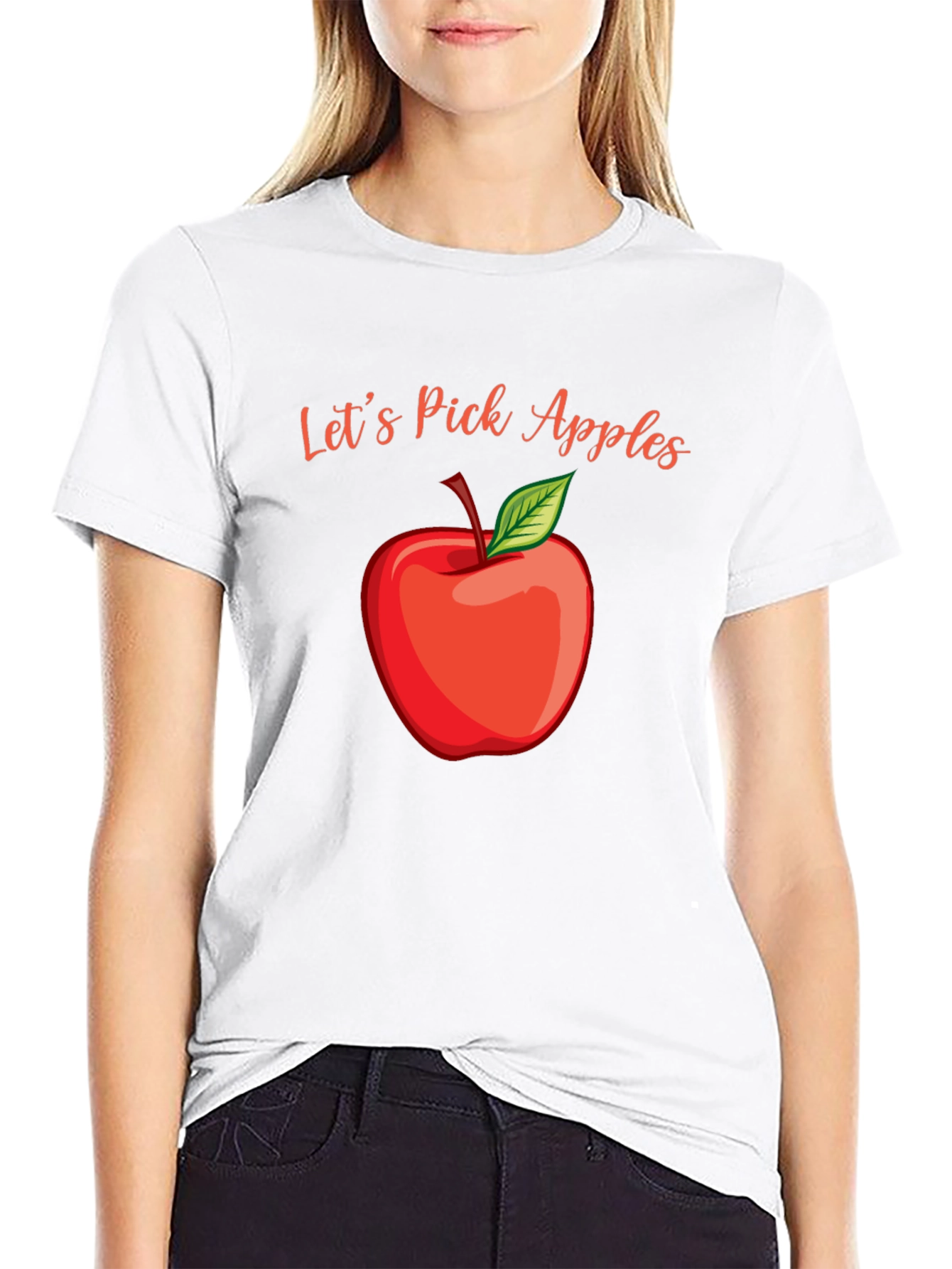 Black Let's Pick Apples Graphic Tee - Fall Harvest Shirt view 9