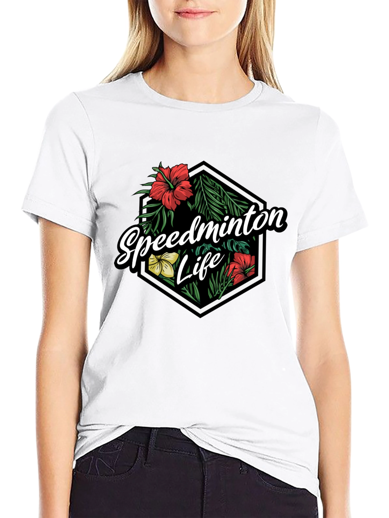 Black Speedminton Life Graphic Tee - Black view 9
