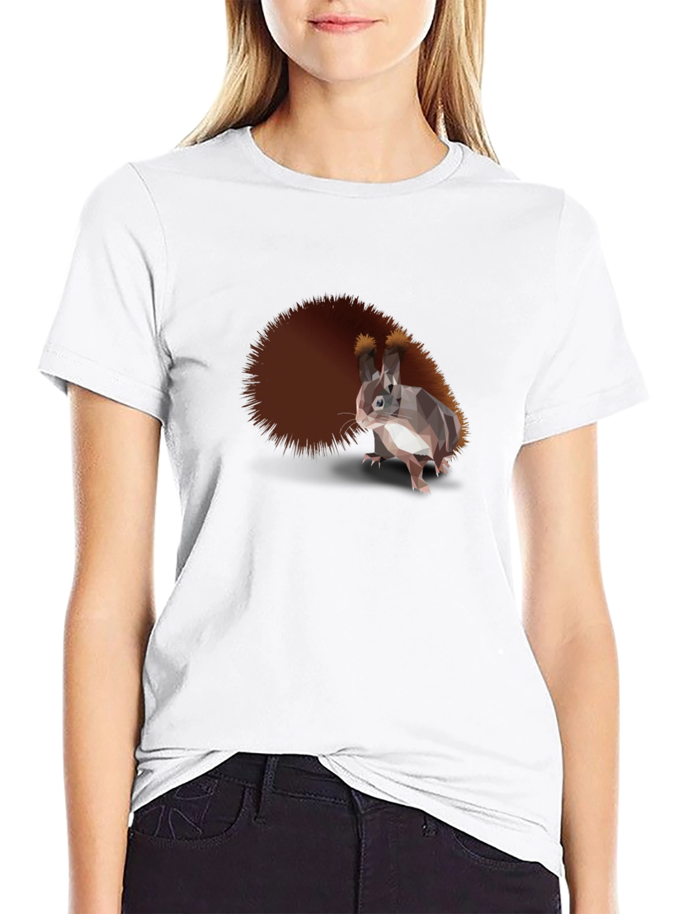 Black Stylish Squirrel Graphic Tee - Men's Black T-Shirt view 9