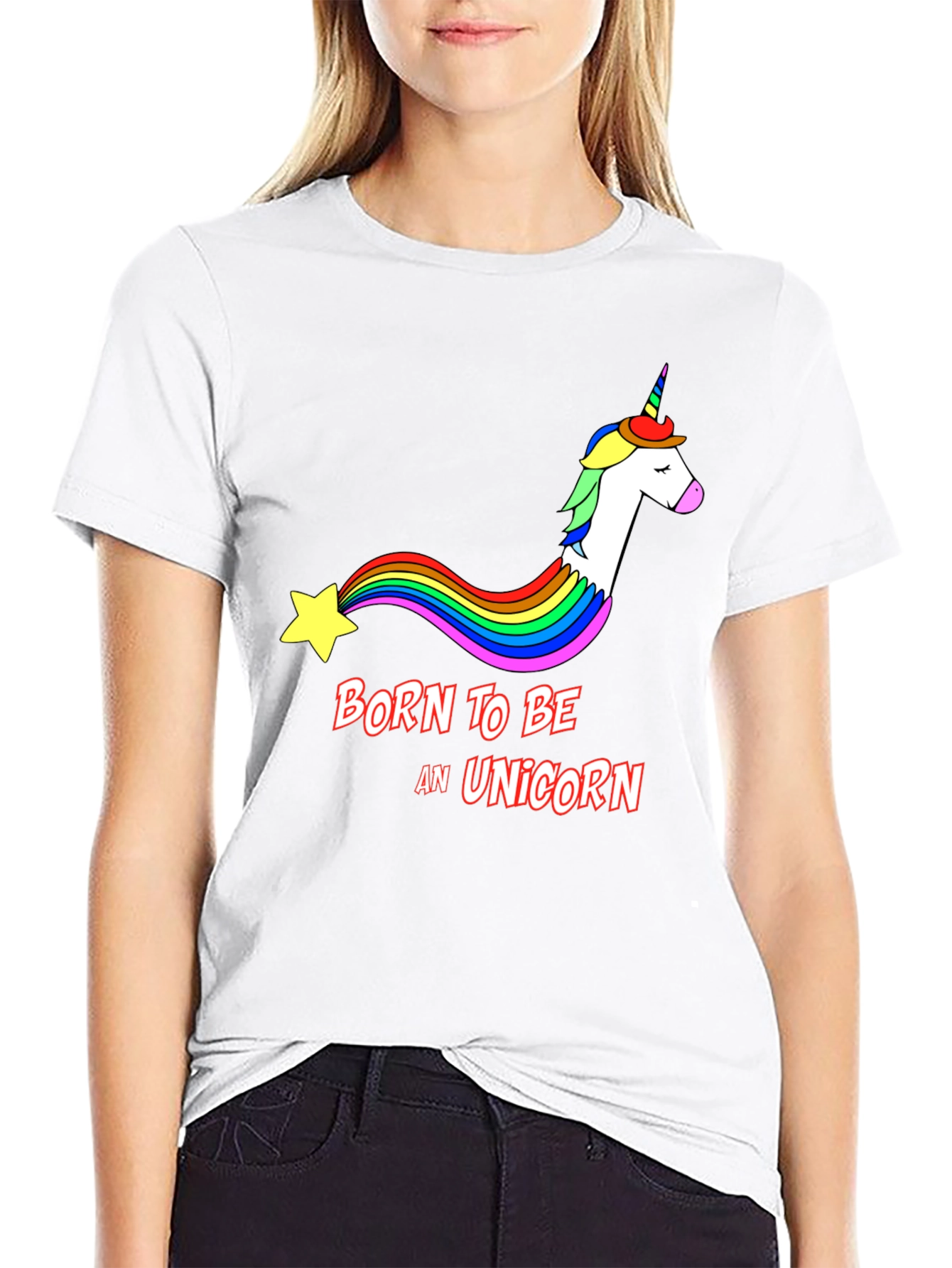 Black Born To Be A Unicorn Black T-Shirt view 9