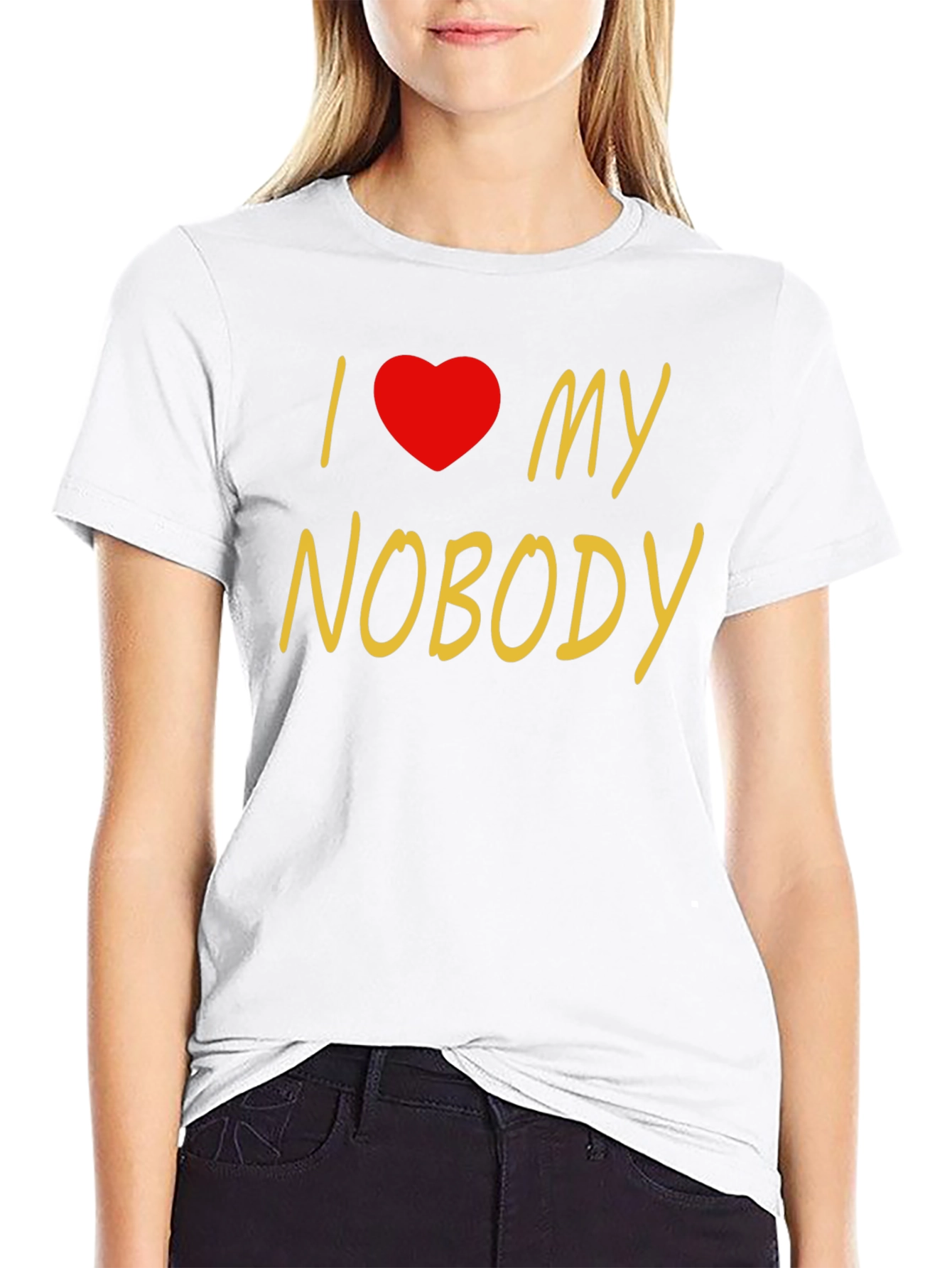 Black I Love My Nobody T-Shirt - Novelty Graphic Tee view 9