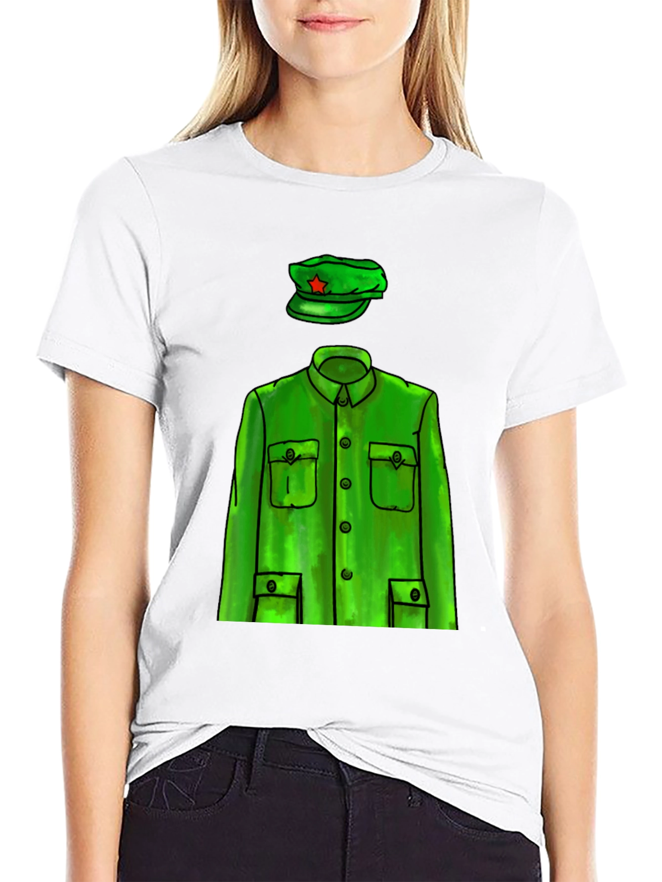 Black Retro Green Uniform T-Shirt view 9