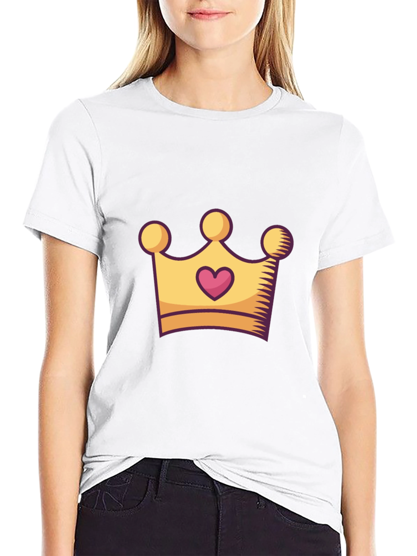 Black King/Queen Crown Graphic Tee - Stylish Unisex Black T-Shirt view 9