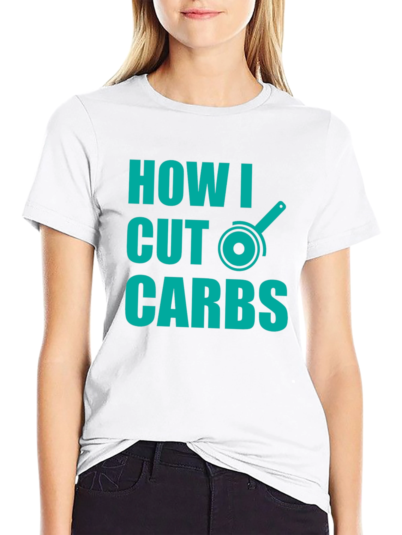 Black How I Cut Carbs T-Shirt - Funny Diet Humor Tee view 9