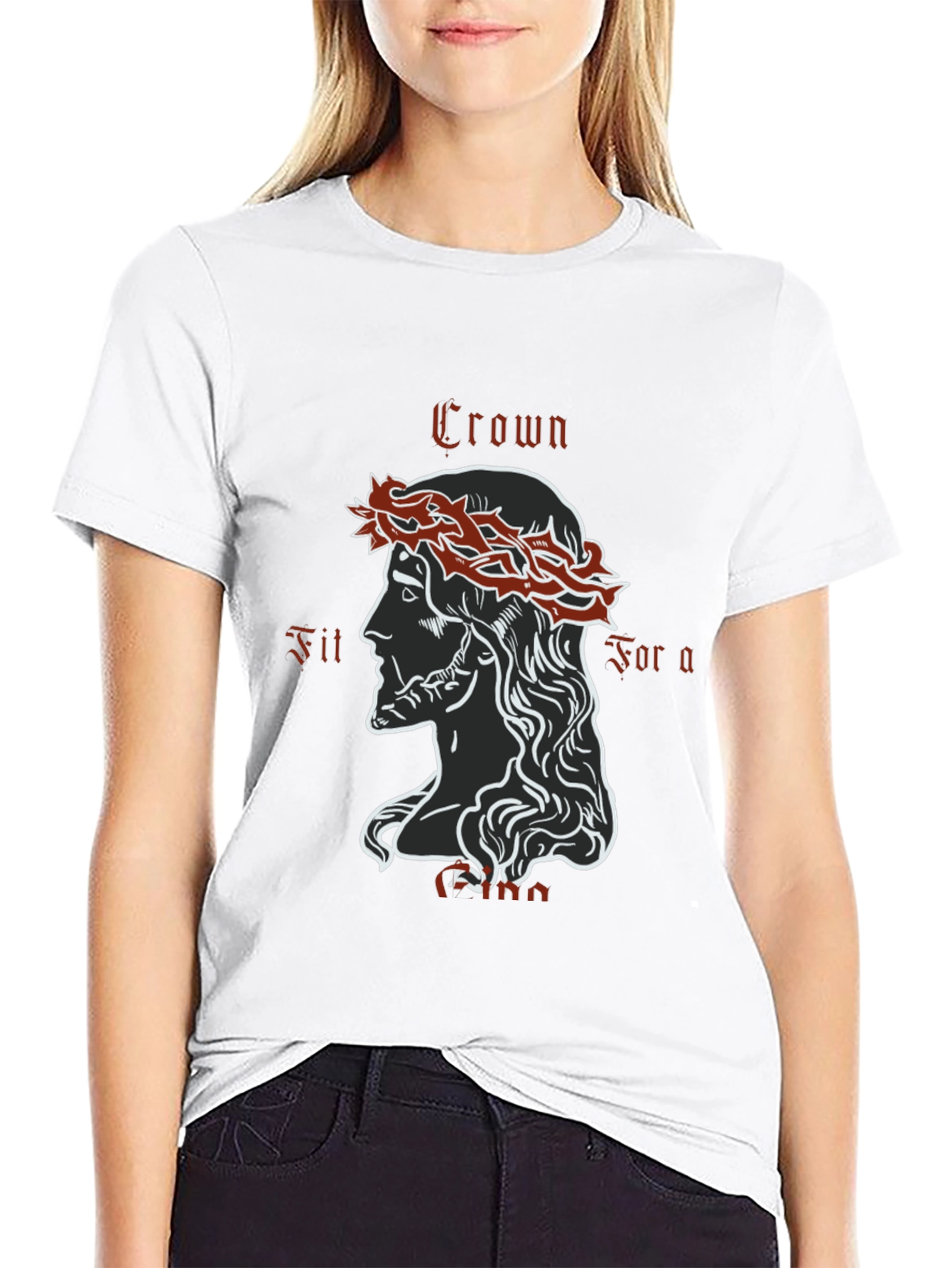 Black Crown Fit For a King Graphic T-Shirt - Black view 9