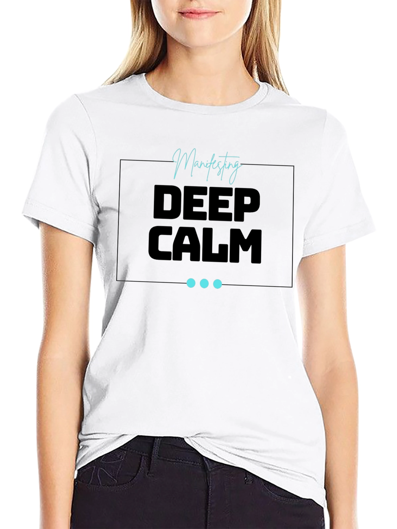 Black Manifesting Deep Calm Black T-Shirt view 9