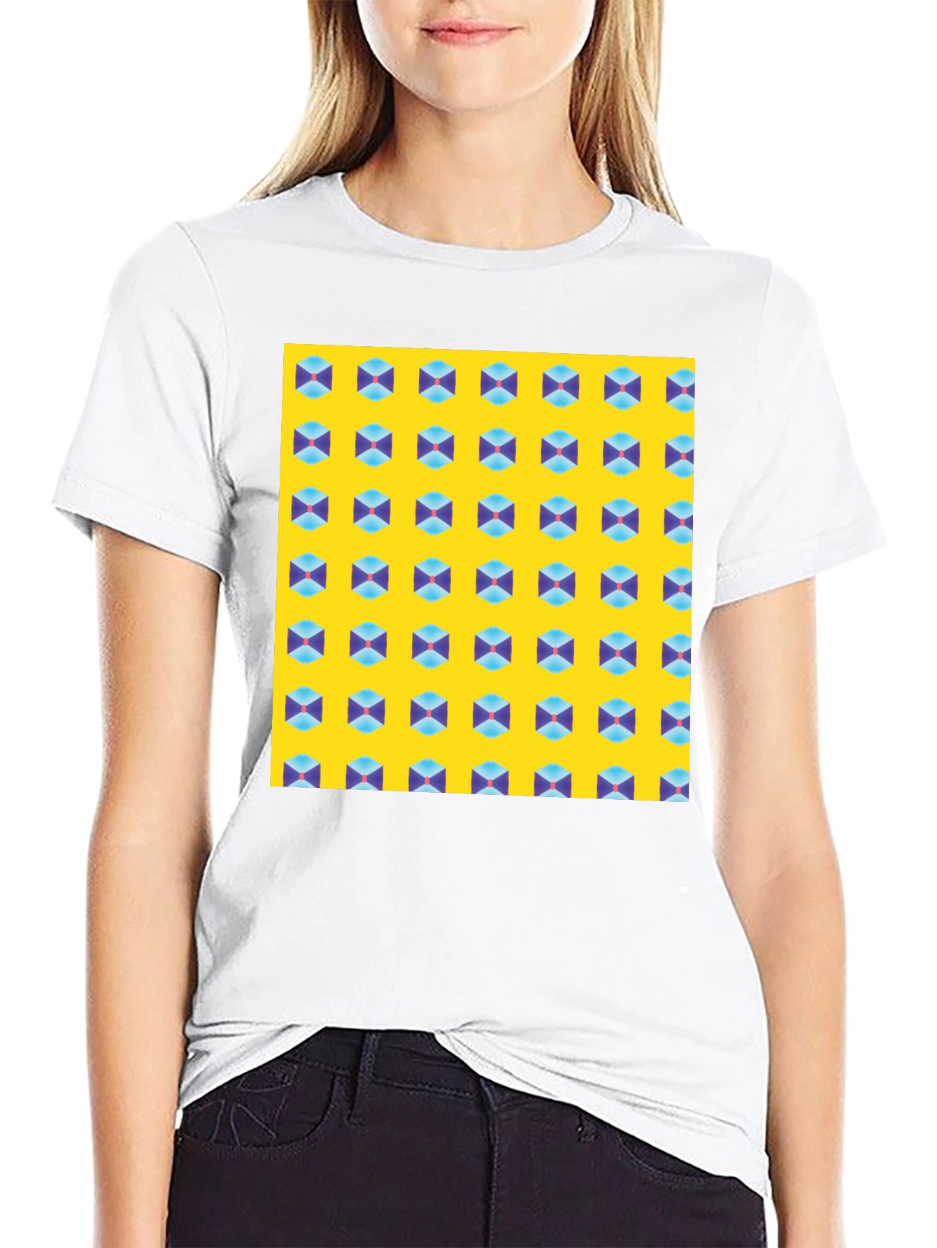 Black Geometric Pattern T-Shirt - Modern Style view 9