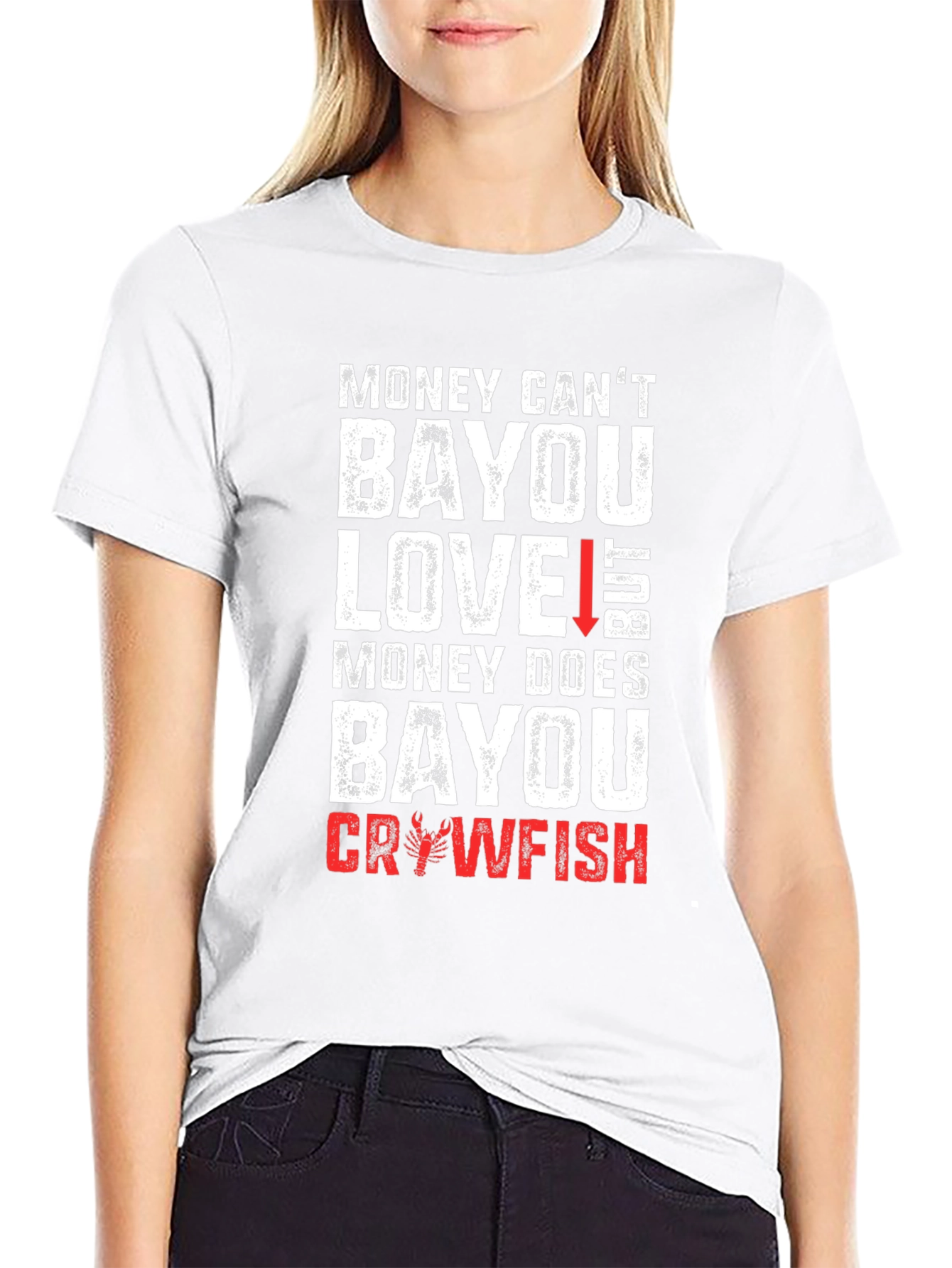 Black Money Can't Bayou Love Crawfish Graphic T-Shirt view 9