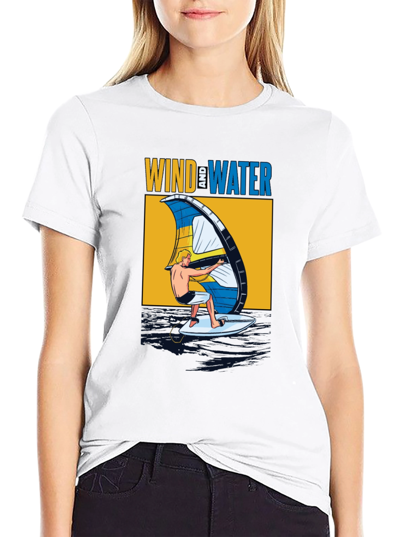 Black Wind & Water Graphic T-Shirt - Black view 9