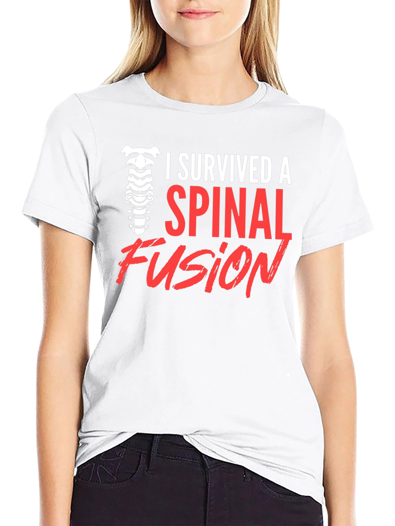 Black Spinal Fusion Survivor T-Shirt - Black view 9