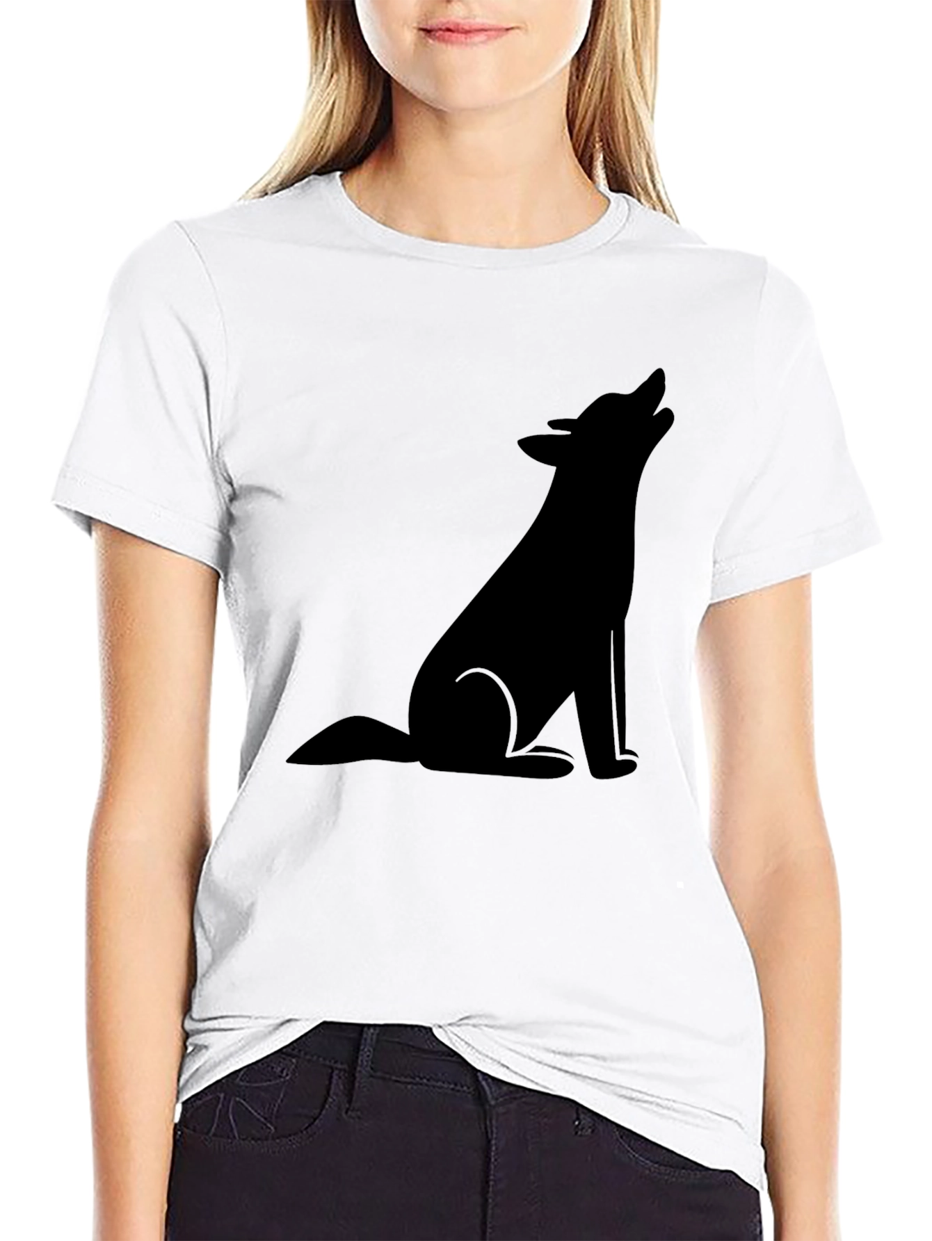 Black Black Wolf Silhouette Graphic Tee - Men's view 9