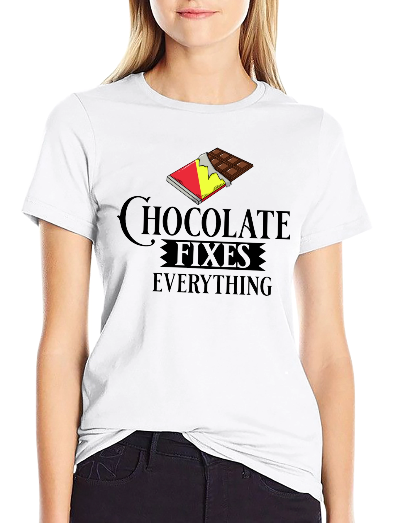 Black Chocolate Fixes Everything Graphic T-Shirt view 9