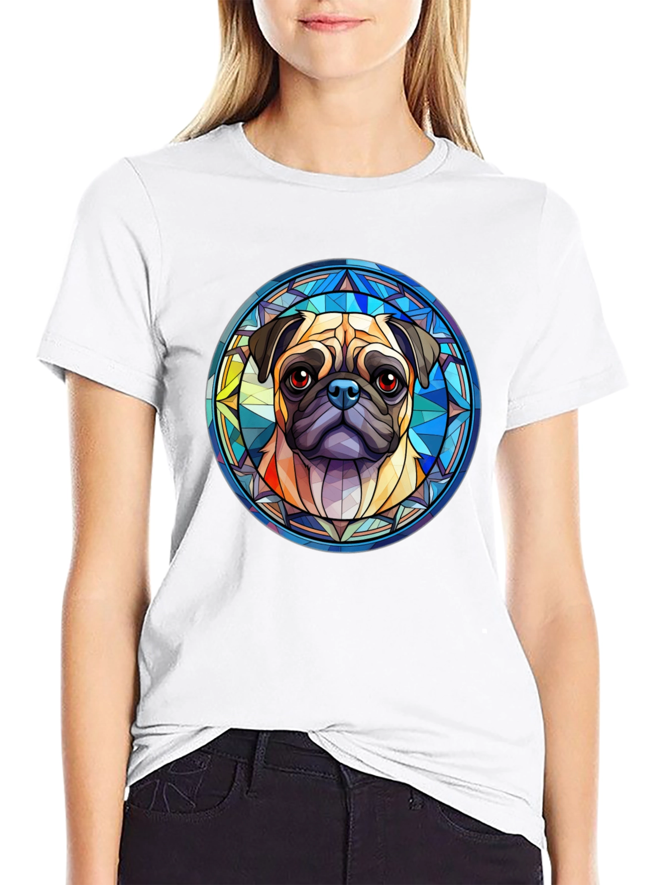 Black Pug Dog Graphic Black T-Shirt view 9