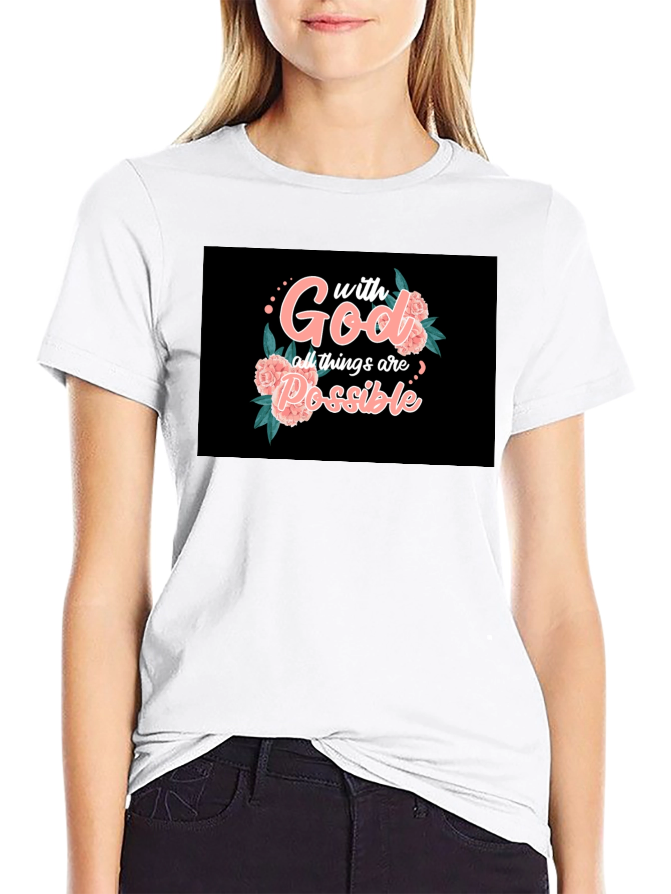 Black Faith T-Shirt: With God, All Things Are Possible  view 9