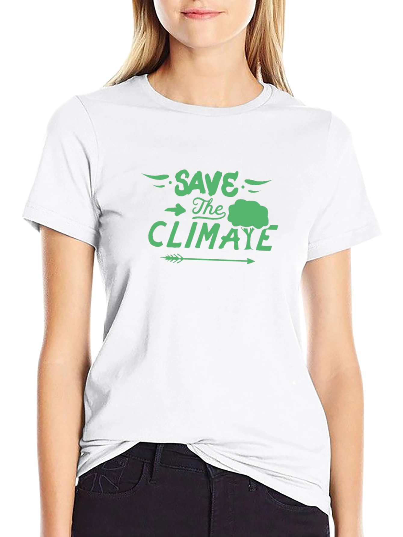 Black Save The Climate Black T-Shirt - Eco Friendly view 9