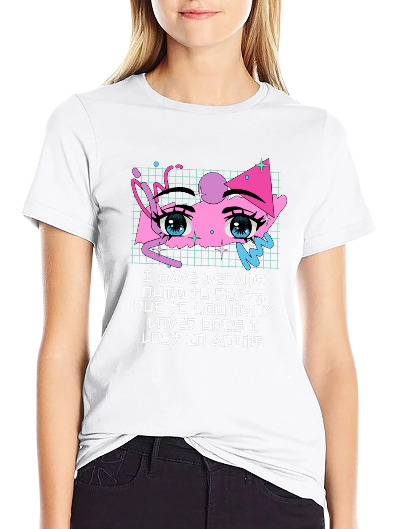 Black Anime Eyes Graphic T-Shirt - Soft Cotton Blend view 9
