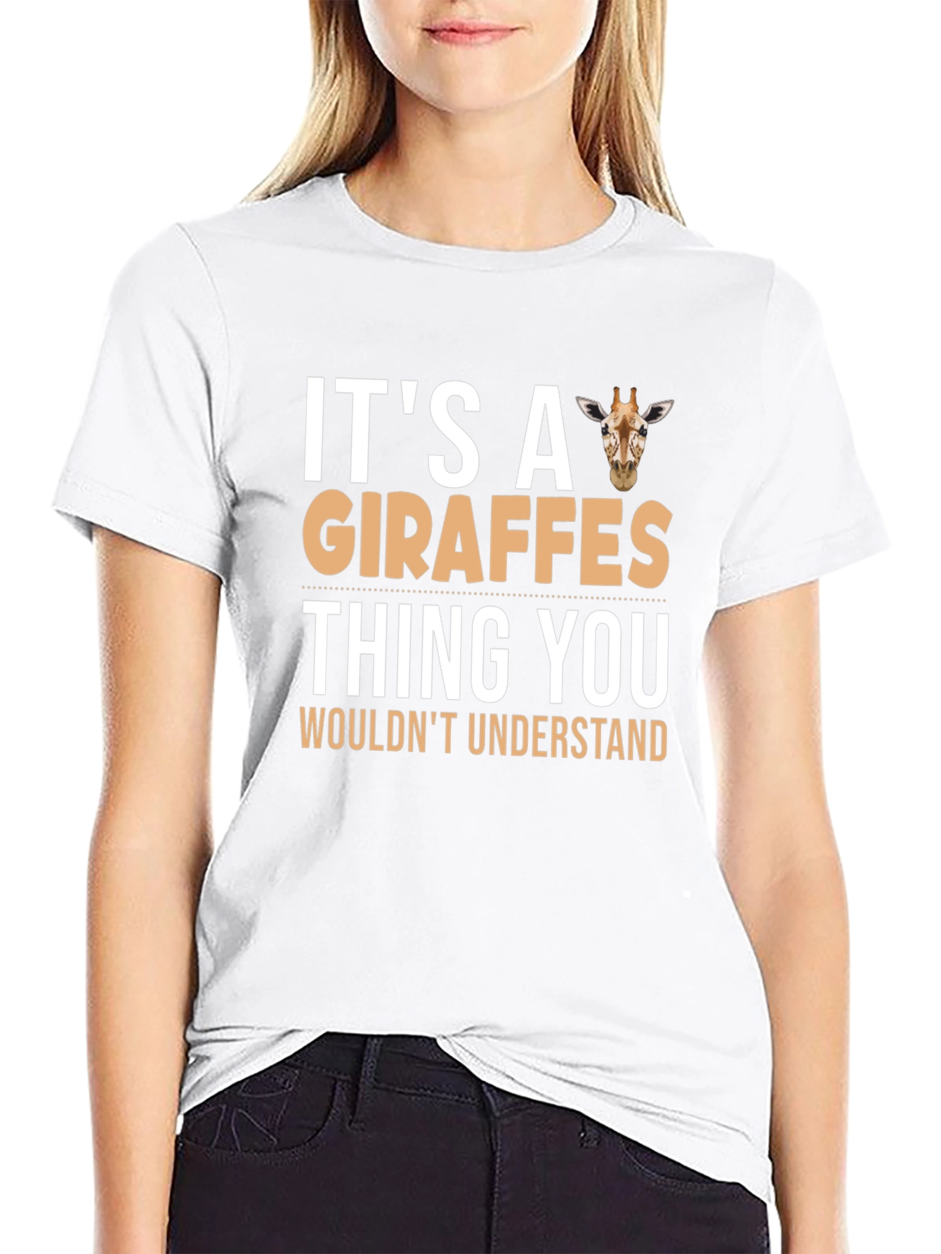 Black Giraffe Lover's T-Shirt - "It's a Giraffes Thing" view 9