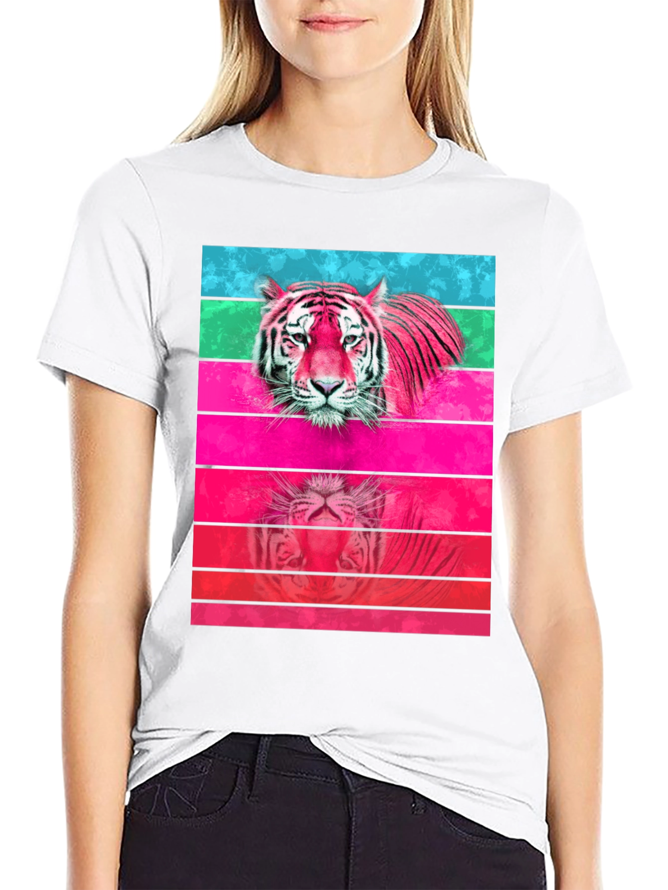 Black Retro Tiger Graphic Tee view 9