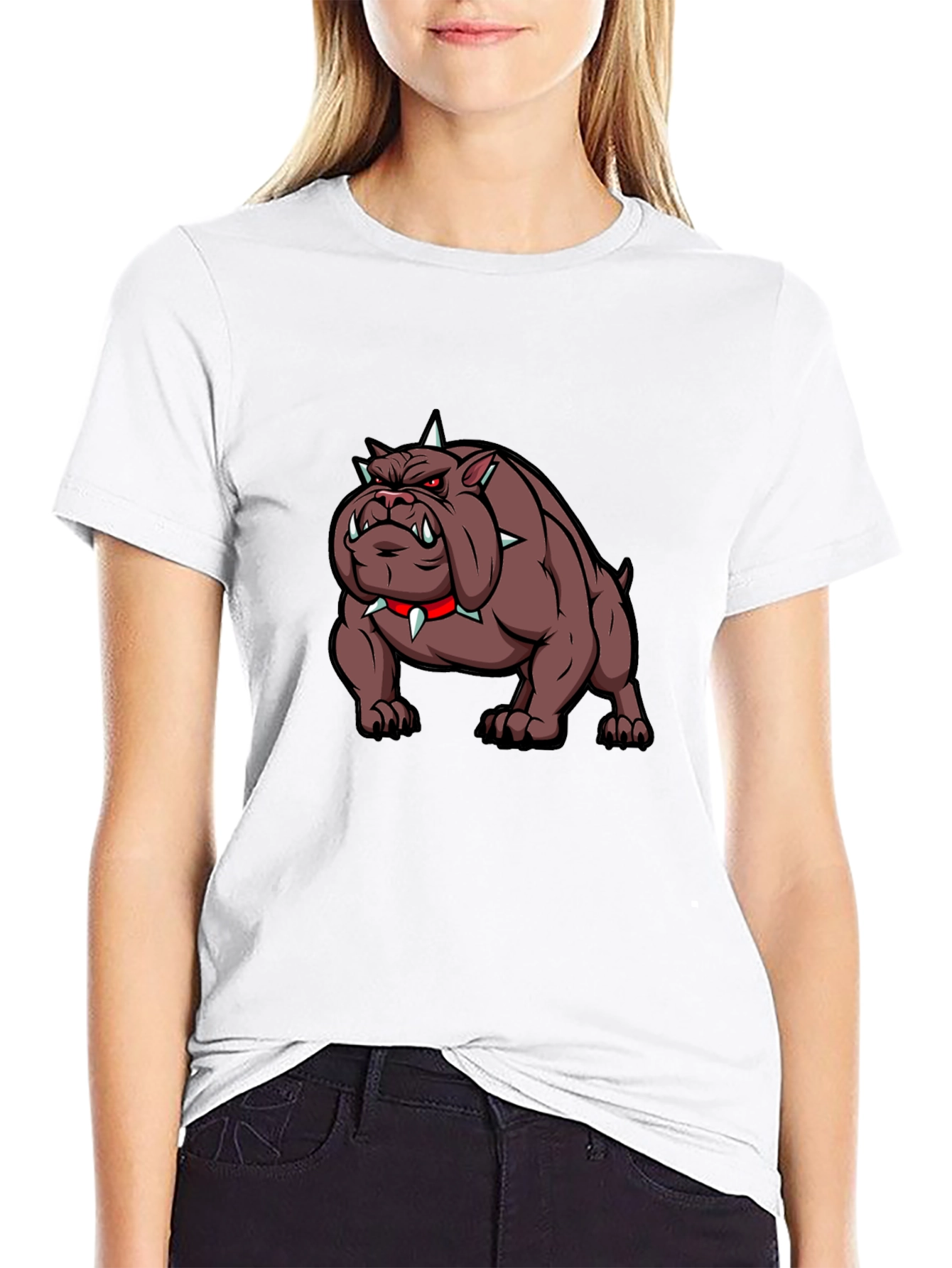 Black Graphic Bulldog T-Shirt - Edgy Design view 9