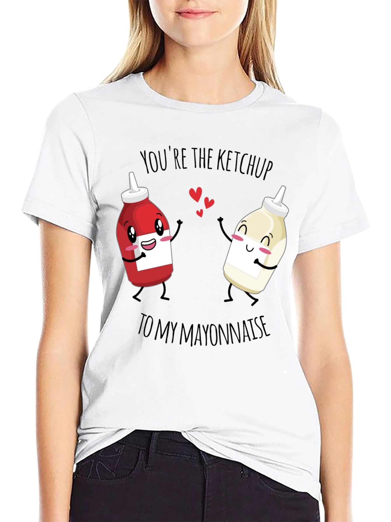 Black Ketchup to My Mayonnaise Graphic Tee - Cute Couples Shirt view 9