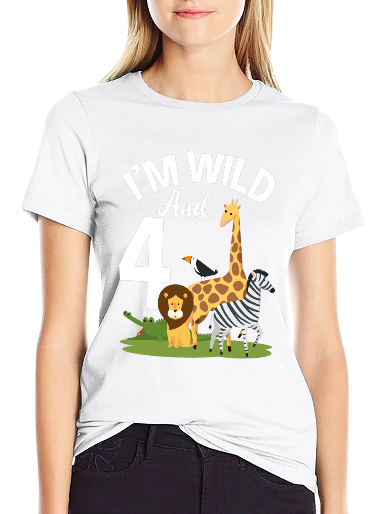 Black I'm Wild and 4 T-Shirt view 9