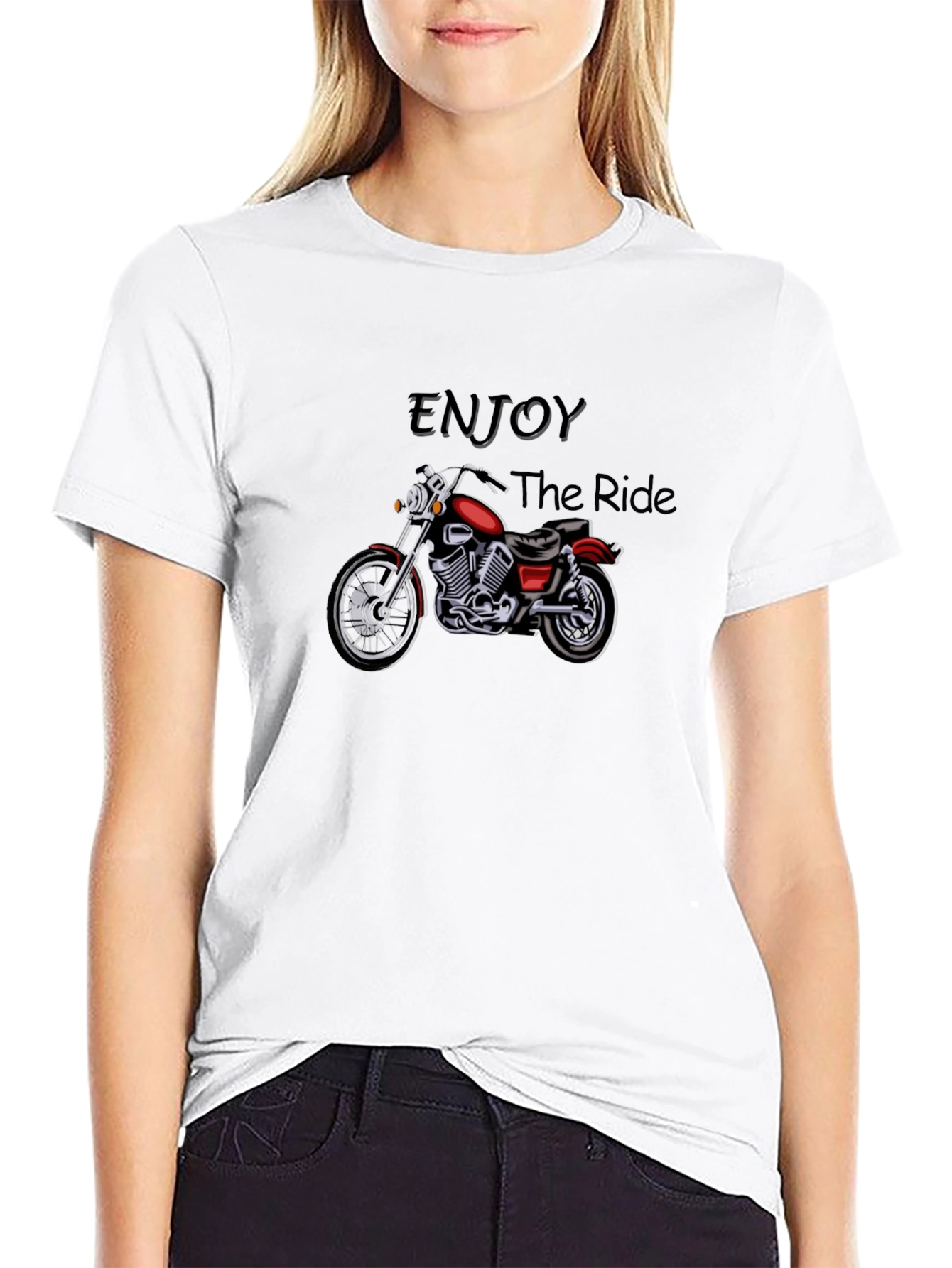 Black Enjoy The Ride Biker T-Shirt view 9