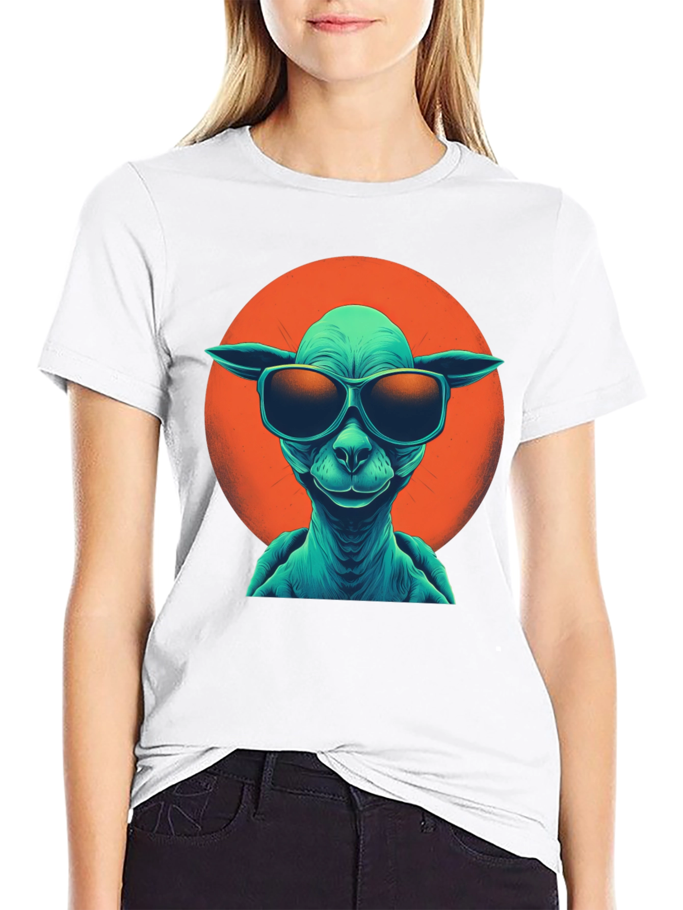 Black Cool Alien Graphic T-Shirt view 9